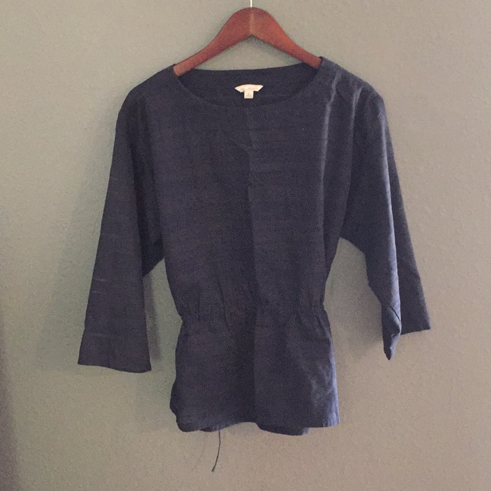 Sheer peplum 3/4 sleeve top